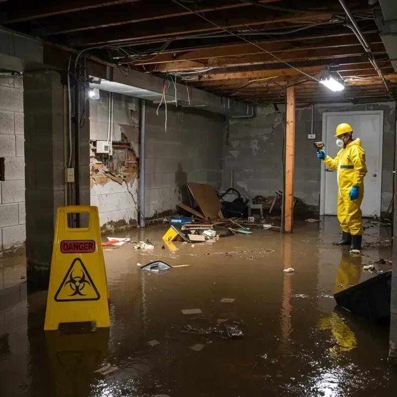 Flooded Basement Electrical Hazard in Tilton, IL Property